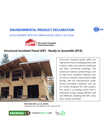 SIPs Ready-to-Assemble Environmental Product Declaration