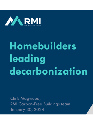 Homebuilders Leading Decarbonization - Chris Magwood, 2024 SIPA Annual Meeting
