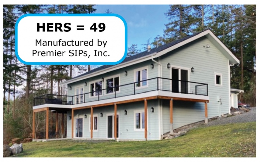 SIP house image with a HERS Index rating of 49. Manufactured by Premier SIPs.